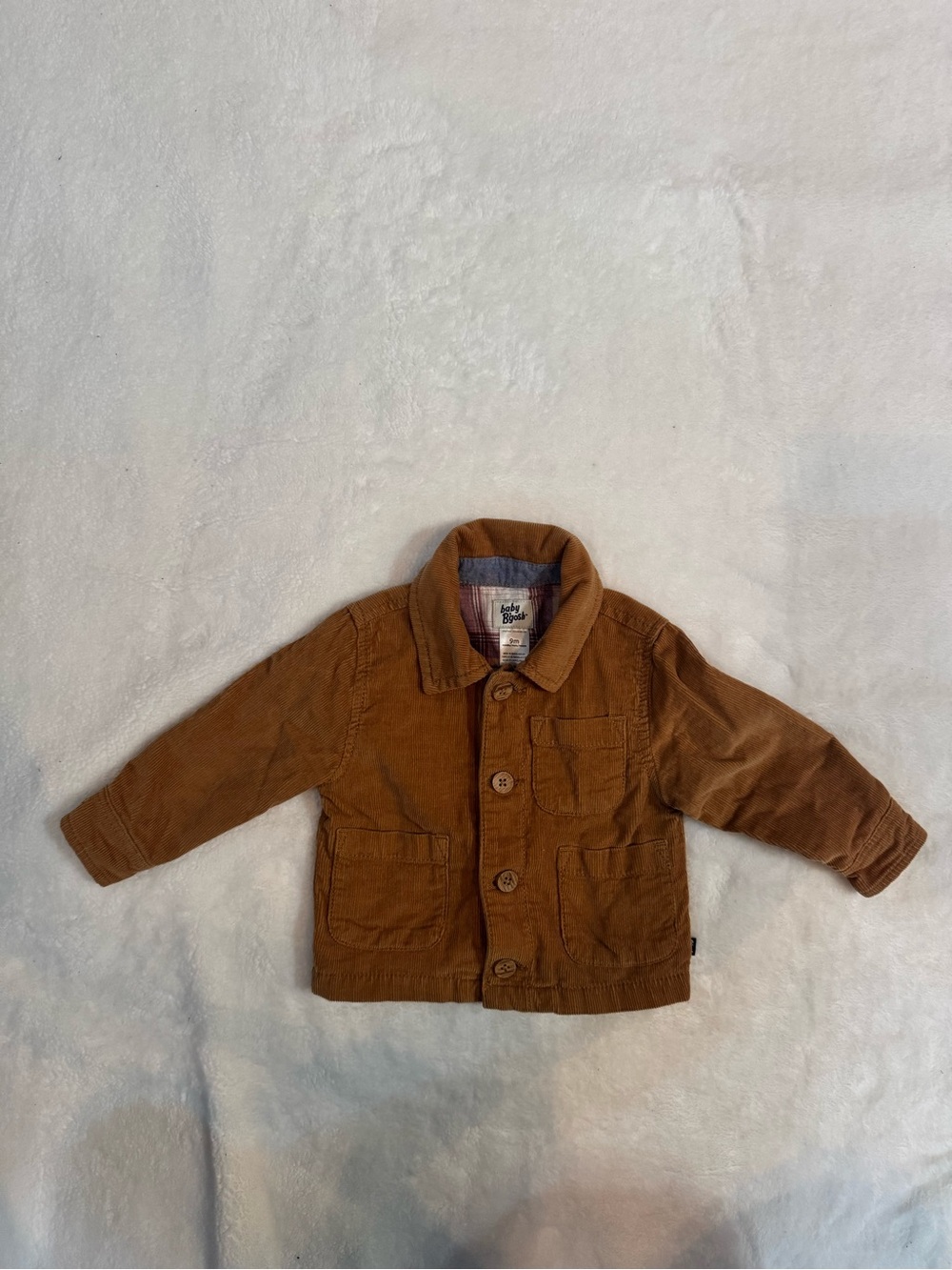 Baby Corduroy Button-Up Jacket - Brown